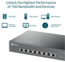 TP-Link TL-SX1008 8-Port 10G Multi-Gigabit Switch Unmanaged Ethernet Switch Desktop / Rackmount