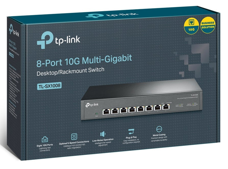 TP-Link TL-SX1008 8-Port 10G Multi-Gigabit Switch Unmanaged Ethernet Switch Desktop / Rackmount