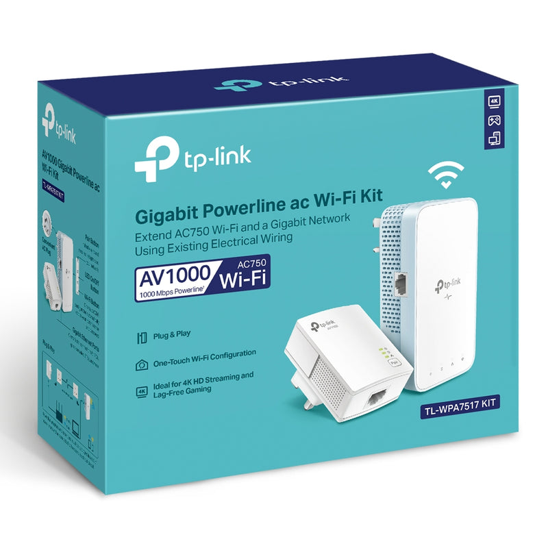 TP-Link TL-WPA7517 KIT AV1000 Gigabit Powerline AC1200 Wi-Fi Kit 