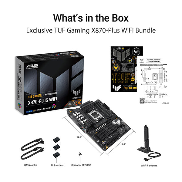 ASUS TUF GAMING X870-PLUS WIFI DDR5,Socket AM5 ATX Motherboard (MB-BX87T+W)
