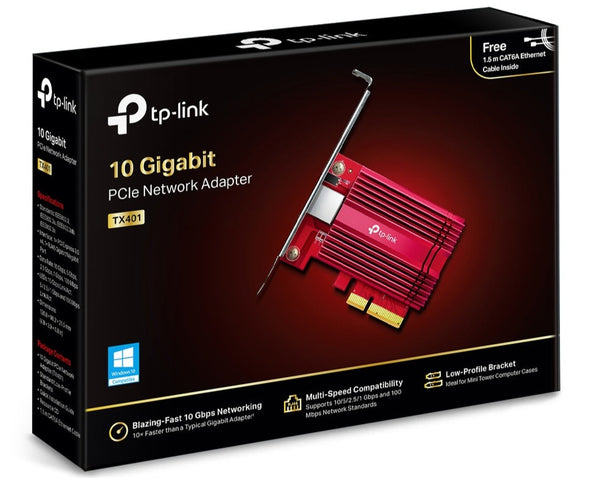 TP-Link TX401 10 Gigabit PCI Express Network Adapter with Low-Profile and Full-Height Brackets
