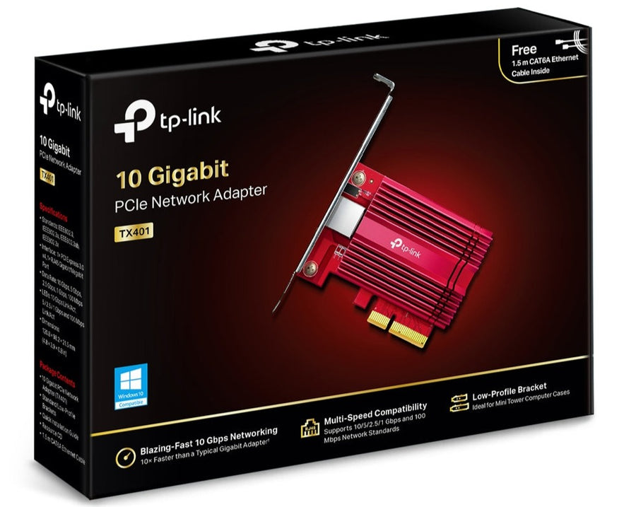 【新品未使用】TP-Link 10Gbps LANカード TX401 TP-Link TX401 10 Gigabit PCI Express Network Adapter with Low-Profile