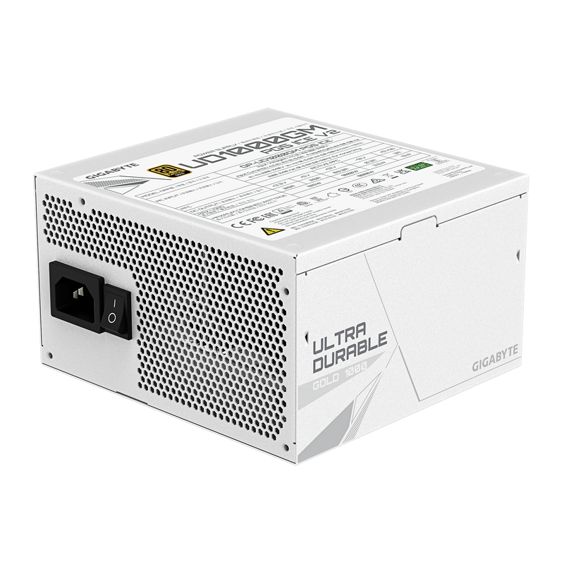 GIGABYTE 1000W ULTRA DURABLE UD1000GM PG5 V2 ICE ATX3.1 PCIE 5.1 80Plus Gold Full Modular Power Supply (GP-UD1000GM PG5 V2 ICE)