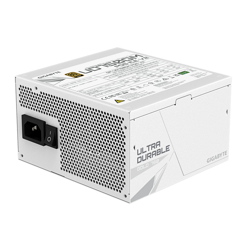 GIGABYTE 750W ULTRA DURABLE UD750GM PG5 V2 ICE ATX3.1 PCIE 5.1 80Plus Gold Full Modular Power Supply (GP-UD750GM PG5 V2 ICE)