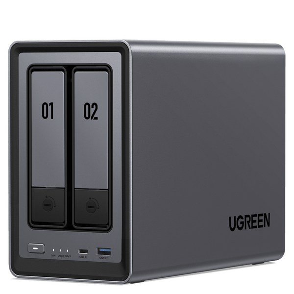【外箱開封のみ】UGREEN NAS DXP2800 2ベイ UGREEN DXP2800 2-Bay NAS Enclosure-25227