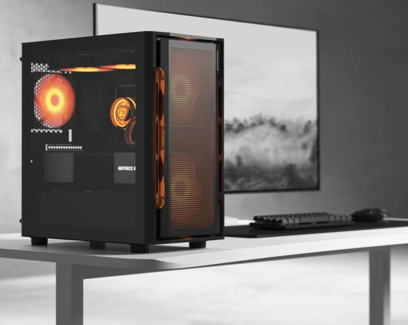 Cougar Uniface Mini RGB Black Black Tempered Glass Micro-ATX Case 