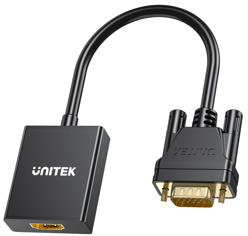 Unitek V1112ABK02 VGA to HDMI (2K) Adapter with Audio &amp; Power Port Black (785-3079) 