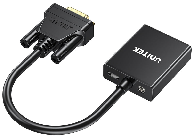 Unitek V1112ABK02 VGA to HDMI (2K) Adapter with Audio &amp; Power Port Black (785-3079) 