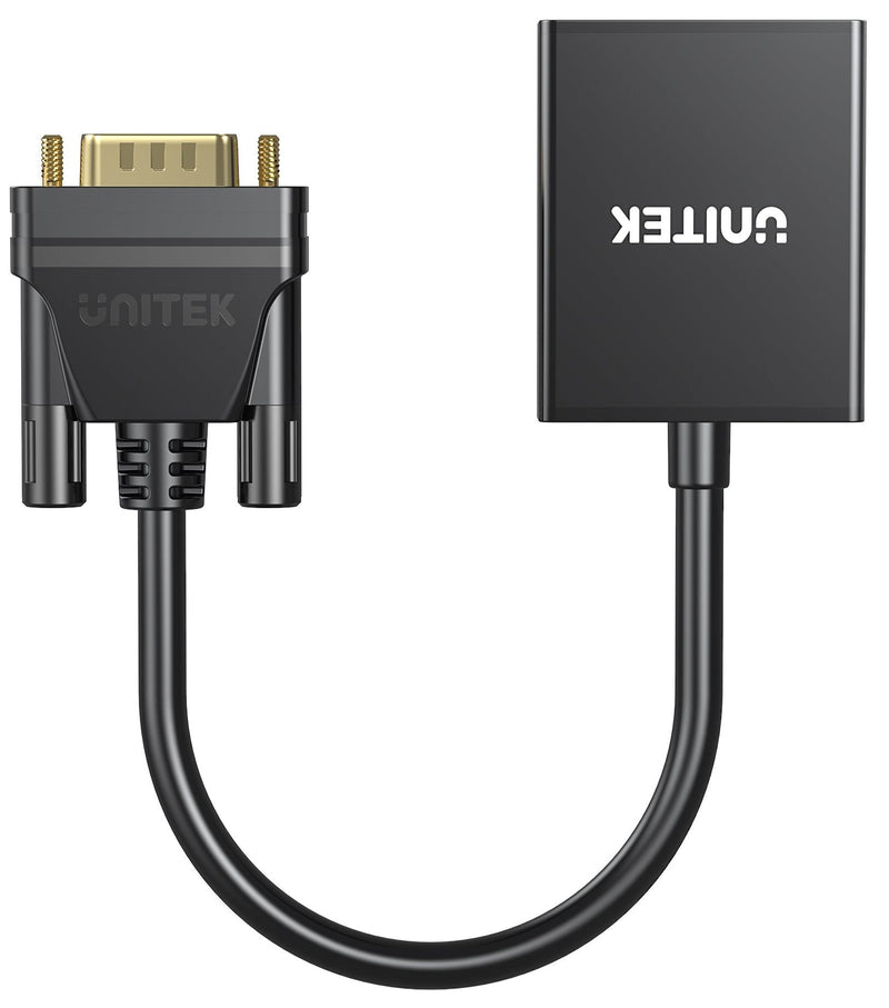 Unitek V1112ABK02 VGA to HDMI (2K) Adapter with Audio &amp; Power Port Black (785-3079) 