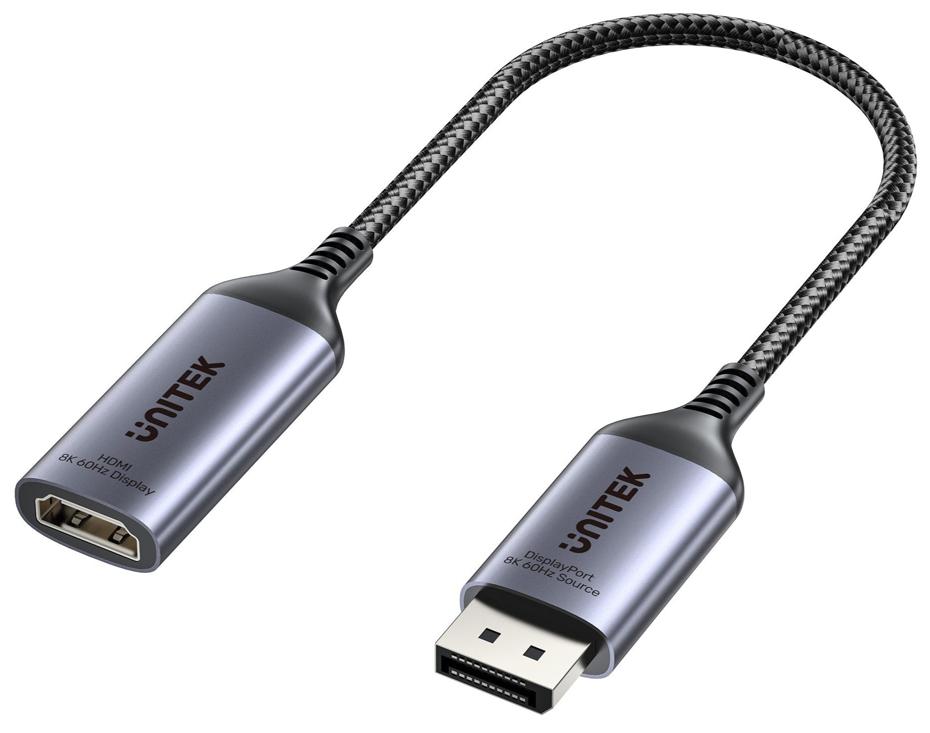 UNITEK V1611A 20cm 8K 60Hz DisplayPort 1.4 To HDMI 2.1 Adpater Cable