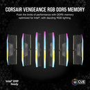 CORSAIR 96GB Kit (4x24GB) VENGEANCE RGB CMH96GX5M4B6400C32 DDR5 6400MHz CL32 Memory