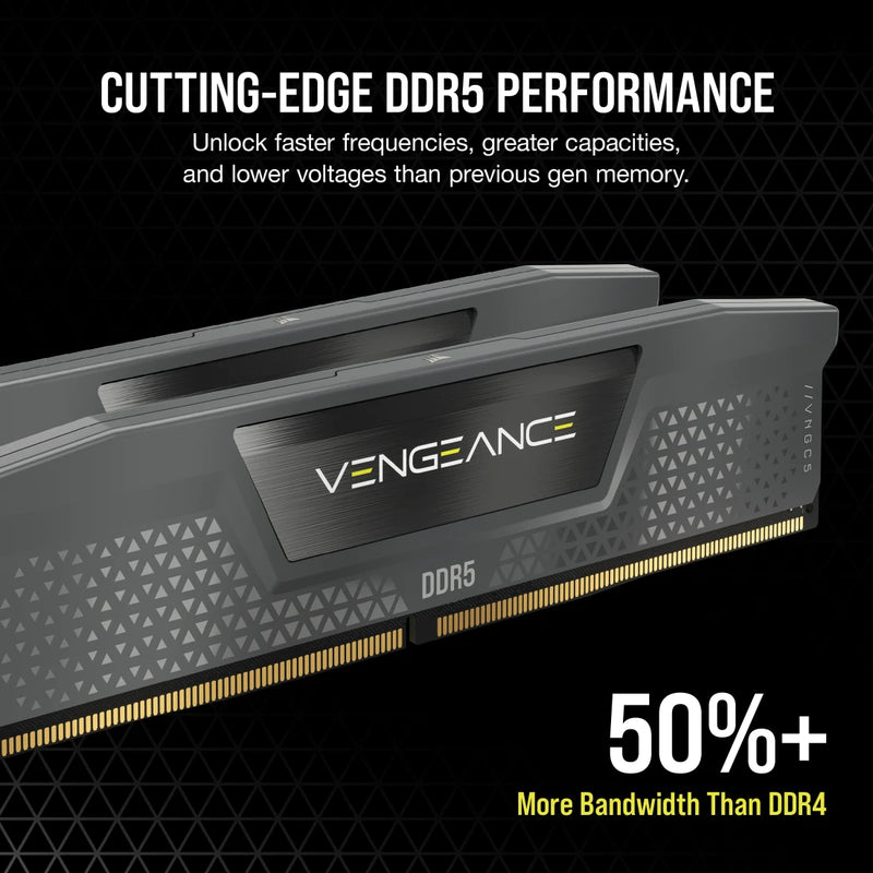 【電腦節搶購貨】CORSAIR 32GB Kit (2x16GB) VENGEANCE CMK32GX5M2B6400Z32 DDR5 6400MHz CL32 Memory (AMD EXPO & Intel XMP 3.0)