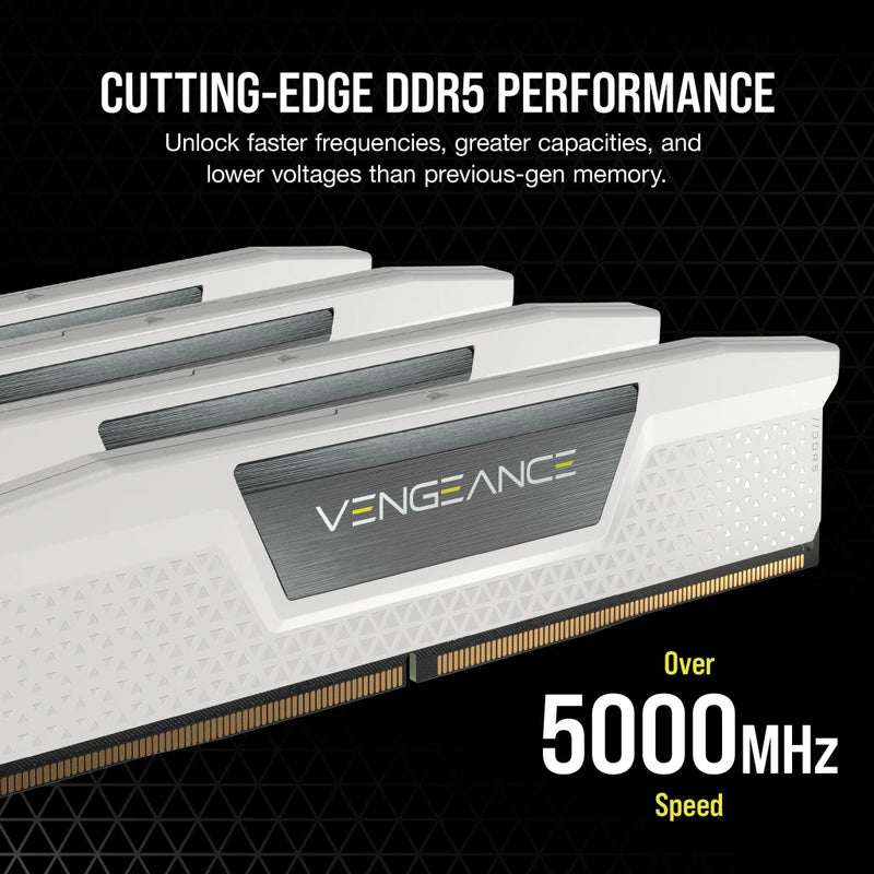 CORSAIR 64GB Kit (2x32GB) VENGEANCE White 白色 CMK64GX5M2B6000C40W DDR5 6000MHz Memory