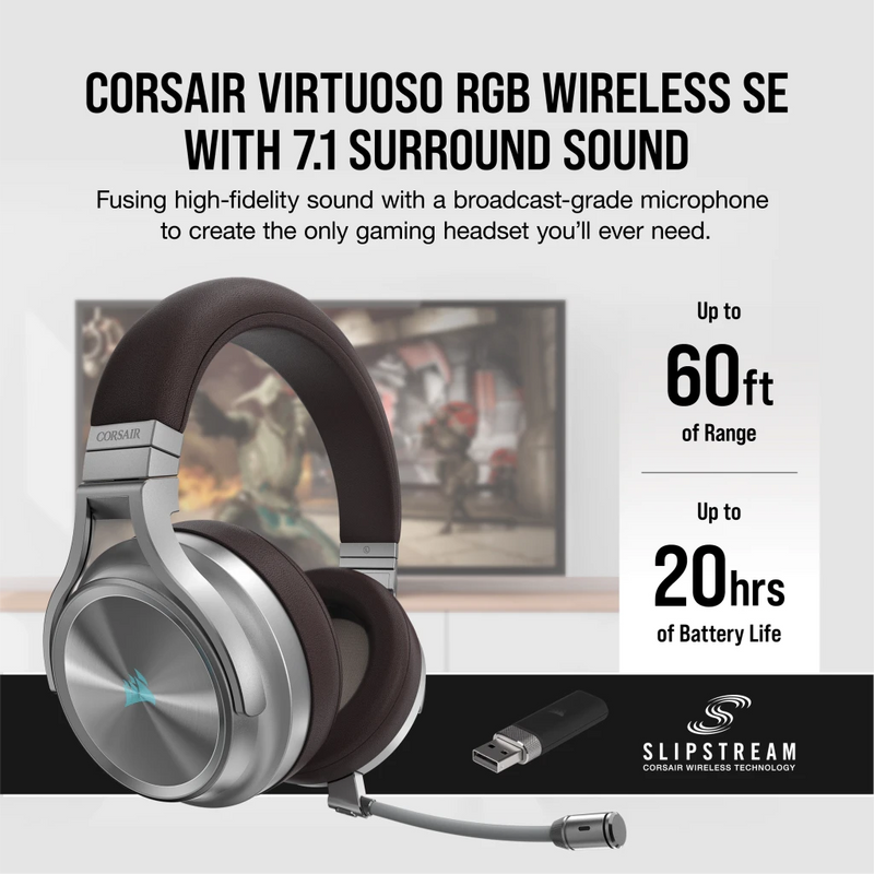 Corsair VIRTUOSO RGB WIRELESS SE High-Fidelity Gaming Headset — Espres
