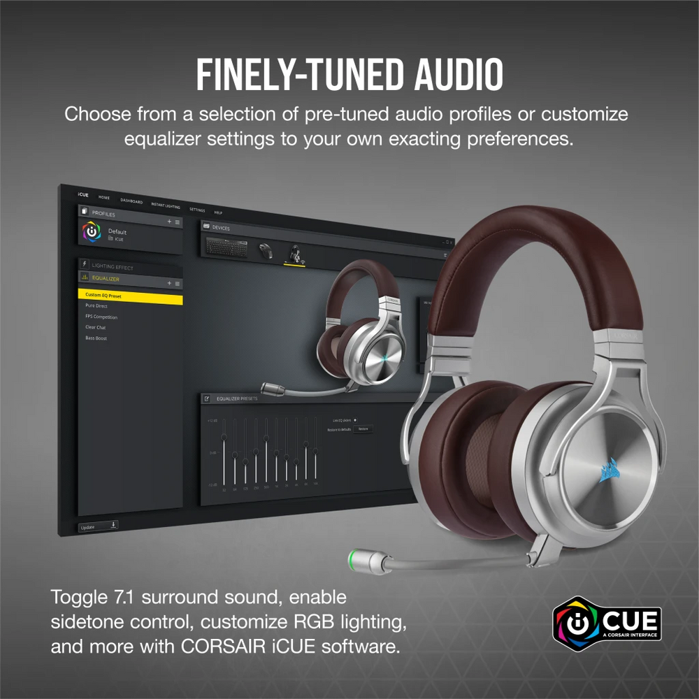 CORSAIR VIRTUOSO RGB WIRELESS SE High-Fidelity Gaming Headset — Espres