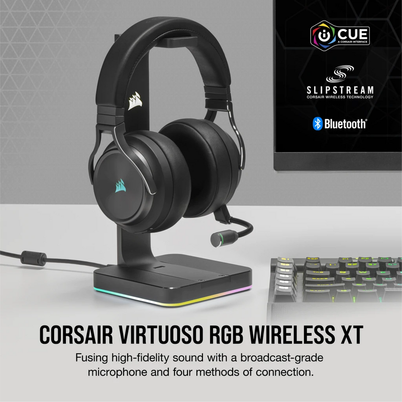 【CORSAIR 5月份電競產品優惠】Corsair VIRTUOSO RGB WIRELESS XT High-Fidelity Wireless Gaming Headset - Slate Color CA-9011188-AP