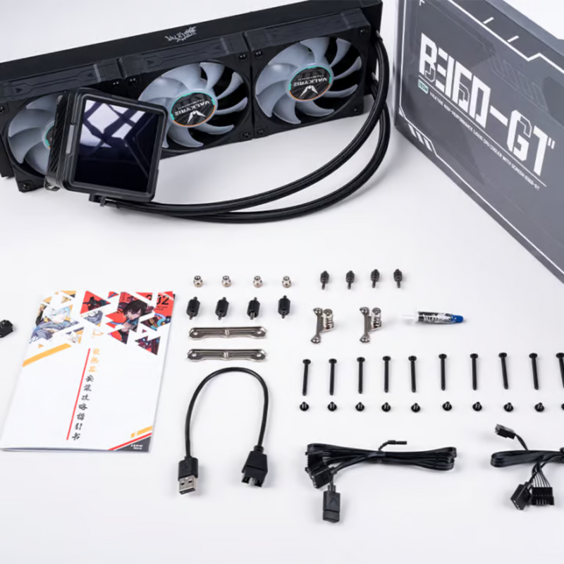 VALKYRIE B360-GT BLACK 黑色 w/3.95吋IPS LCD ARGB 360mm Liquid CPU Cooler (B360-GT-B)