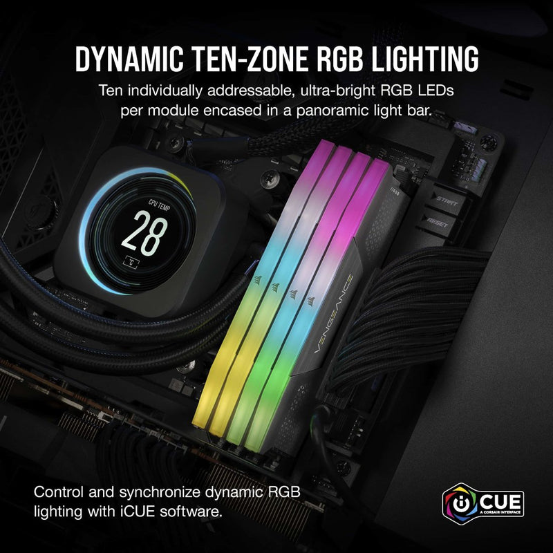 【精選優惠】CORSAIR 32GB Kit (2x16GB) VENGEANCE RGB CMH32GX5M2E6200C36 DDR5 6200MHz Memory