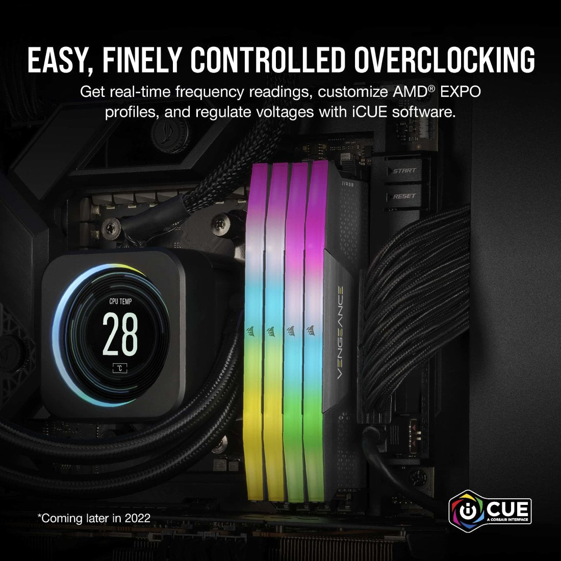 CORSAIR 32GB Kit (2x16GB) VENGEANCE RGB CMH32GX5M2B6000Z28 DDR5 6000MH
