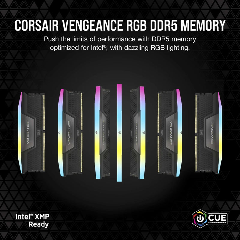 CORSAIR 32GB Kit (2x16GB) VENGEANCE RGB CMH32GX5M2B5600Z36K DDR5 5600MHz AMD EXPO Memory