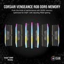 CORSAIR 48GB Kit (2x24GB) VENGEANCE RGB CMH48GX5M2B6400C36 DDR5 6400MHz Memory