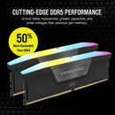 CORSAIR 64GB Kit (2x32GB) VENGEANCE RGB CMH64GX5M2B5600C40 DDR5 5600MHz Memory