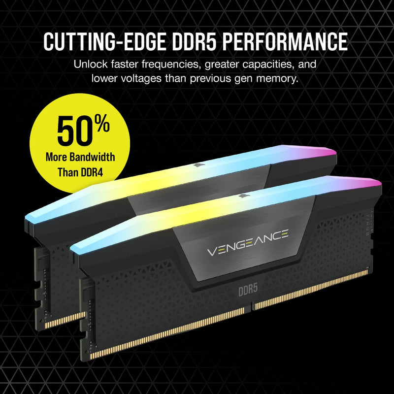 【本週特價】CORSAIR 32GB Kit (2x16GB) VENGEANCE RGB CMH32GX5M2B6400C36 DDR5 6400MHz Memory