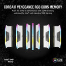 CORSAIR 64GB Kit (2x32GB) VENGEANCE RGB White 白色 CMH64GX5M2B6000Z30W DDR5 6000MHz CL30 Memory (AMD EXPO & Intel XMP 3.0)