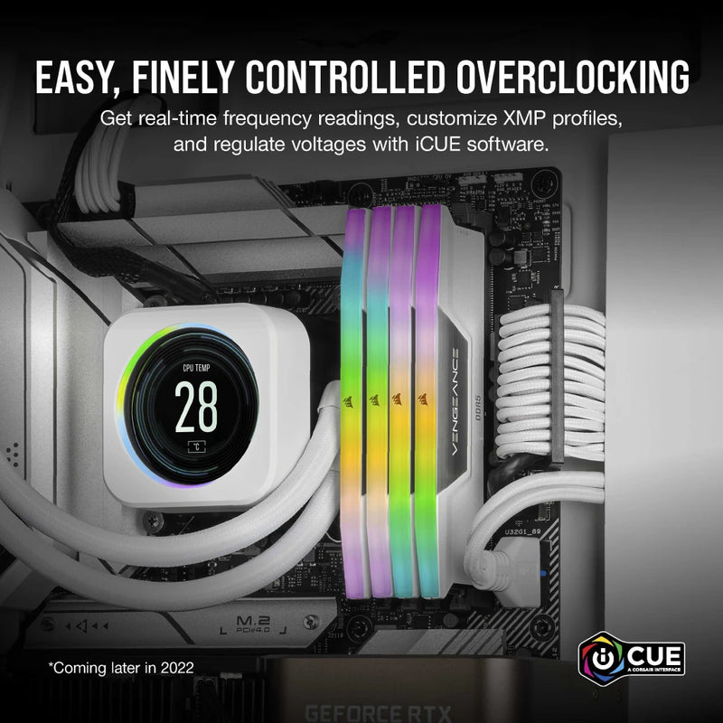 CORSAIR 32GB Kit (2x16GB) VENGEANCE RGB White 白色 CMH32GX5M2B6400C36W DDR5 6400MHz Memory