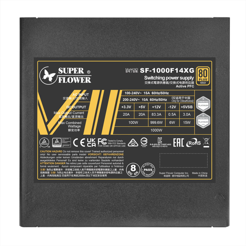 SuperFlower Leadex VII Gold 1000W ATX 3.0  PCI-E 5.0 Fully-Modular Power Supply