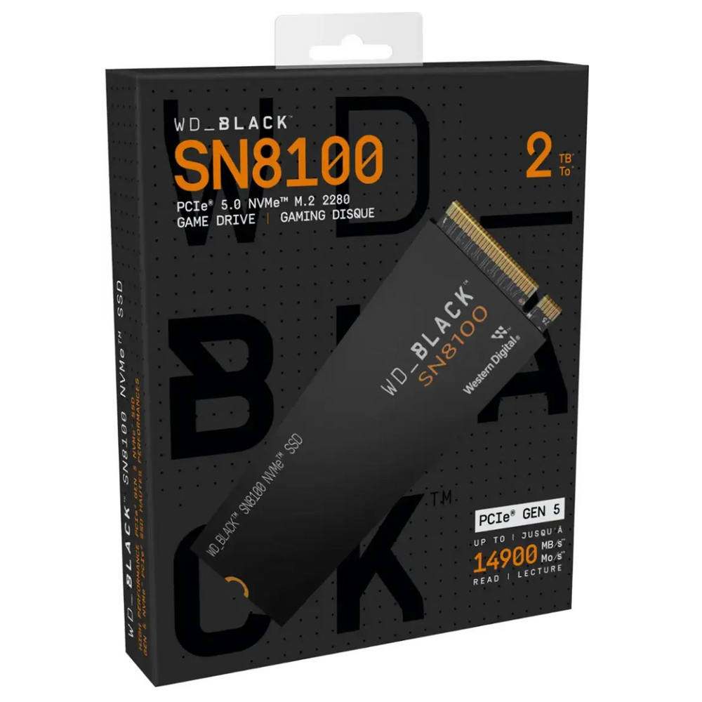 内蔵型SSD M.2 SSD 2TB WD_BLACK SN8100 PCIe5.0 WD_BLACK 2TB SN8100 WDS200T1X0M PCIe Gen5 NVMe M.2 SSD