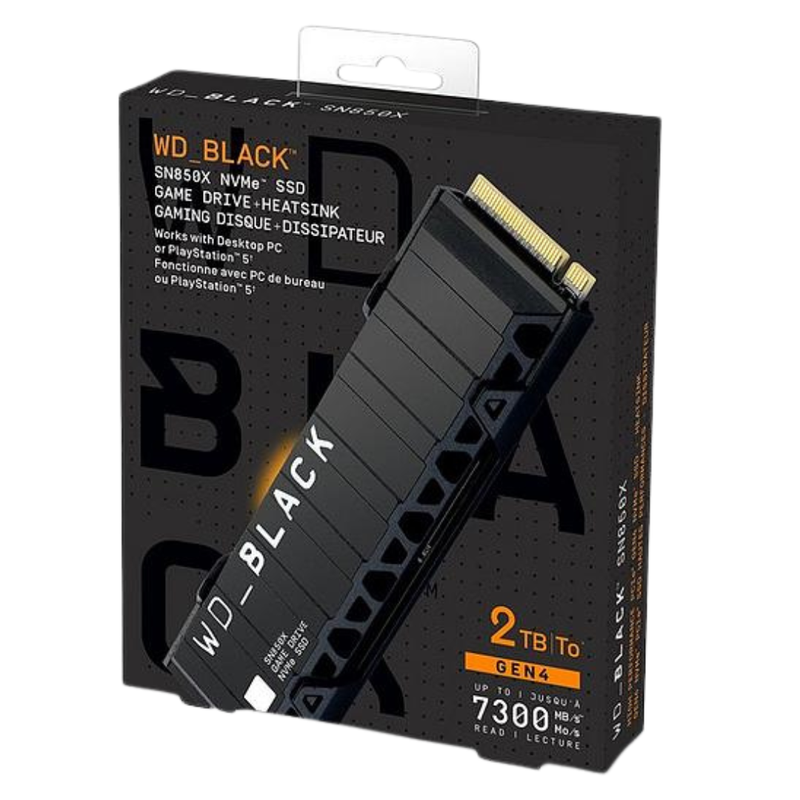 WD_BLACK 2TB SN850X w/Heatsink WDS200T2XHE M.2 2280 PCIe Gen4 x4 SSD