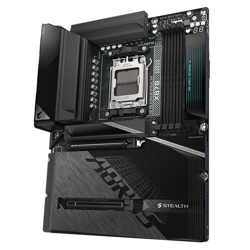 GIGABYTE X870 AORUS STEALTH DDR5,Socket AM5 ATX Motherboard 背插式主機板
