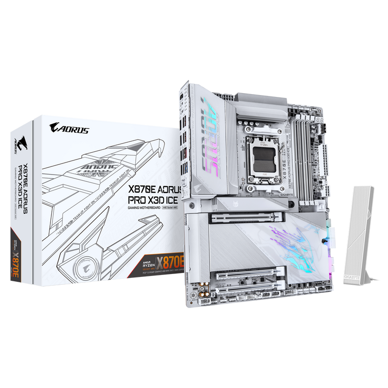 GIGABYTE X870E AORUS PRO X3D ICE DDR5,Socket AM5 ATX Motherboard