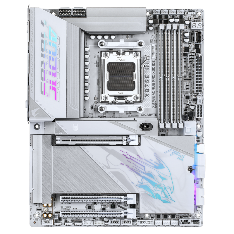 GIGABYTE X870E AORUS PRO X3D ICE DDR5,Socket AM5 ATX Motherboard