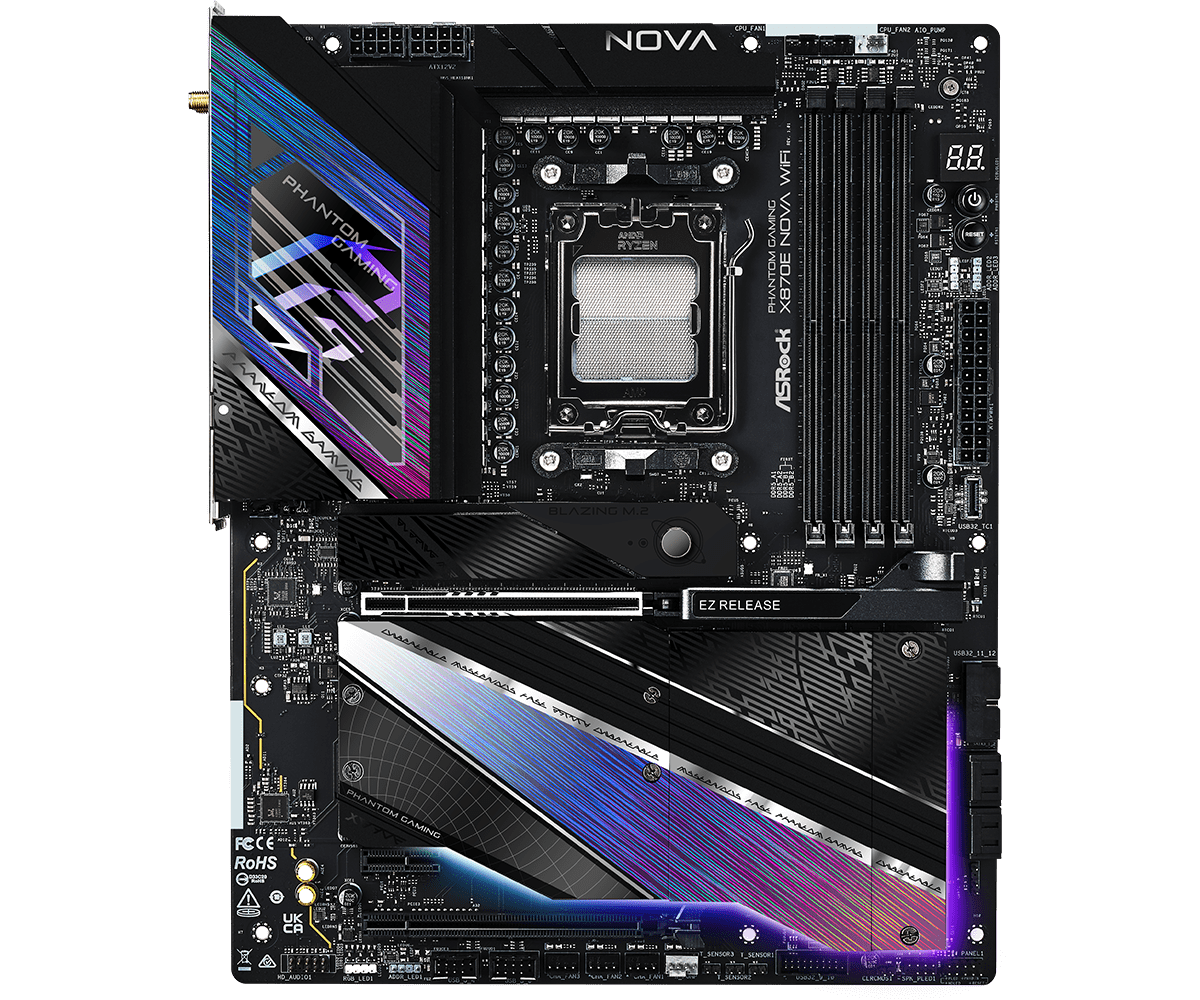 ASRock X870E Nova WiFi DDR5,Socket AM5 ATX Motherboard