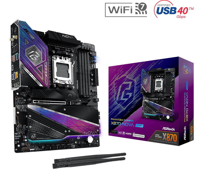 ASRock X870 Nova WiFi DDR5,Socket AM5 ATX Motherboard