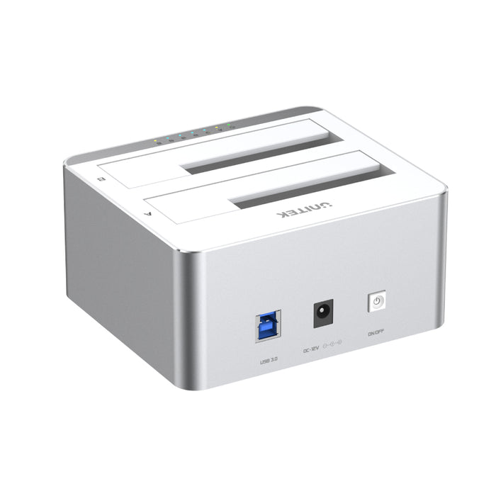 UNITEK Y-3026GY01 USB 3.0 to SATA III Dual Bay HDD/ SSD Aluminum Alloy Docking Station with UASP &amp; Offline Clone 785-3048
