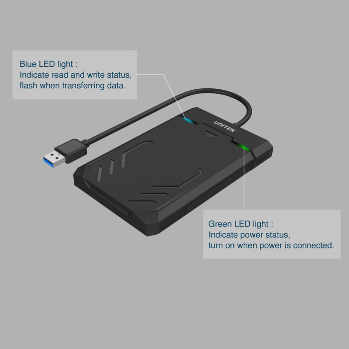 UNITEK Y-3036 DiskGuard Raiden 2.5" SATA III HDD/SSD Hard Disk Enclosure 785-2605