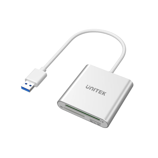 UNITEK Y-9313 USB 3.0 3-Port (CF/SD/Micro SD) Aluminium Memory Card Reader 785-1656