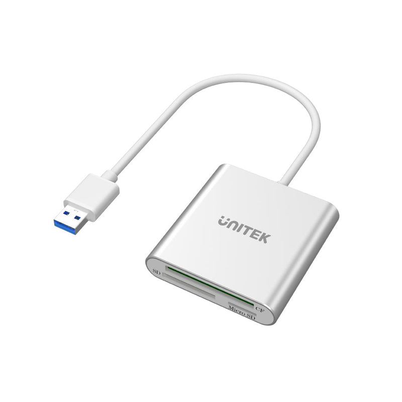 UNITEK Y-9313 USB 3.0 3-Port (CF/SD/Micro SD) Aluminum Memory Card Reader 785-1656