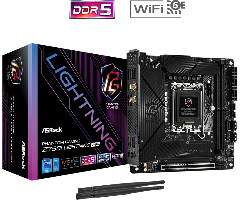 ASRock Z790i Lightning WiFi DDR5,LGA 1700 Mini-ITX Motherboard