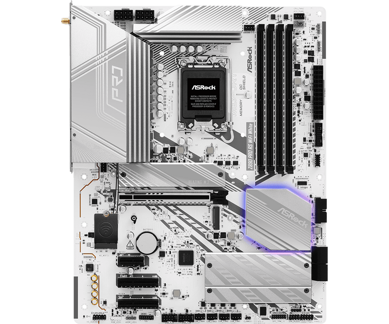 ASRock Z890 Pro RS WiFi White 白色 DDR5,LGA 1851 ATX Motherboard