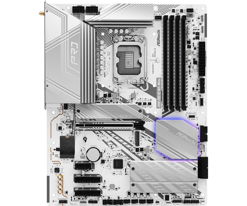 ASRock Z890 Pro RS WiFi White 白色 DDR5,LGA 1851 ATX Motherboard