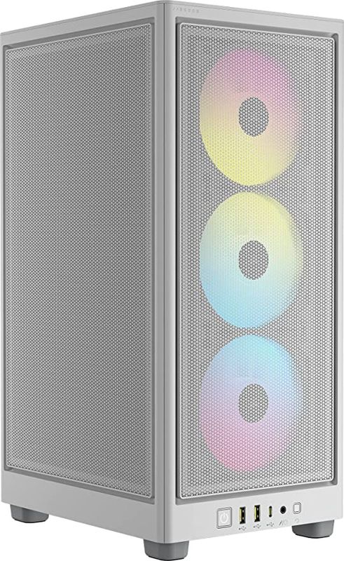 CORSAIR iCUE 2000D RGB AIRFLOW White White Tempered Glass Mini-ITX Case CC-9011247-WW
