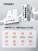 FIREBAT A8-H255 (24G+1T SYSTEM) Mini PC (AMD Ryzen 7 H255 / 24GB DDR5 Ram / 1TB SSD / Windows 11 Pro) CS-FA8H25A