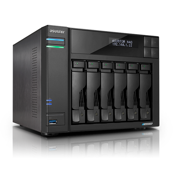 ASUSTOR Lockerstor Gen 2 AS6706T (LCD Panel) 6-Bay NAS - Intel Celeron N5105 2.9GHz (Quad-Core), 8GB DDR4 