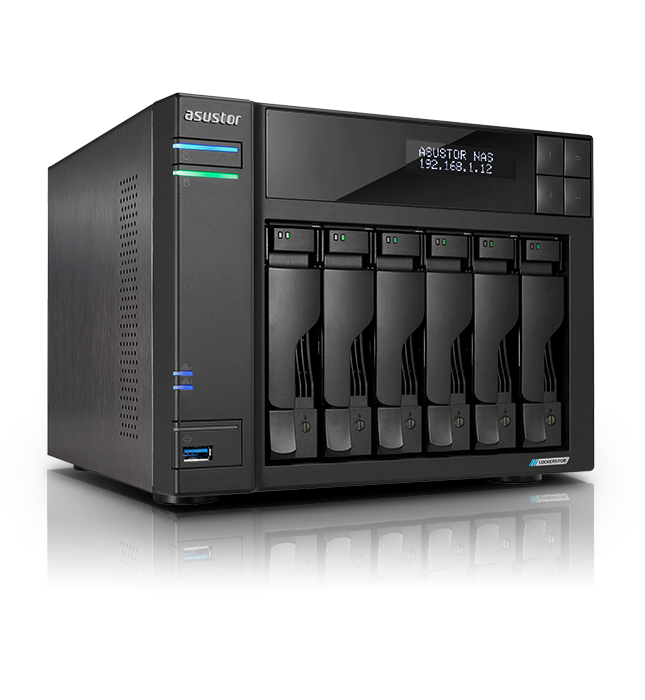 ASUSTOR Lockerstor Gen 2 AS6706T (LCD Panel) 6-Bay NAS - Intel Celeron N5105 2.9GHz (Quad-Core), 8GB DDR4 