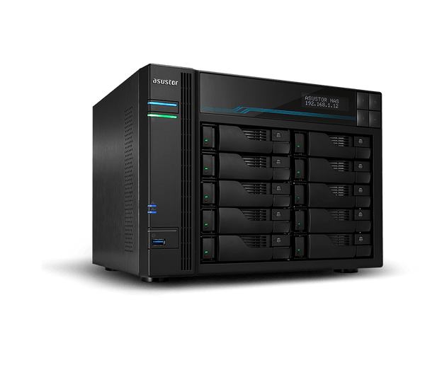 ASUSTOR Lockerstor 10 AS6510T (LCD Panel) 10-Bay NAS - Intel Atom C3538 2.1GHz (Quad-Core), 8GB DDR4 