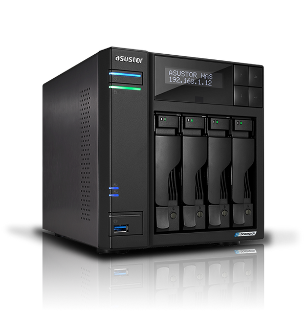 ASUSTOR Lockerstor Gen 2 AS6704T (LCD Panel) 4-Bay NAS - Intel Celeron N5105 2.9GHz (Quad-Core), 4GB DDR4 